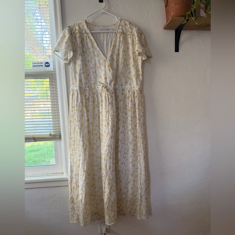 Christy Dawn Cream and Yellow Floral Maxi Dress